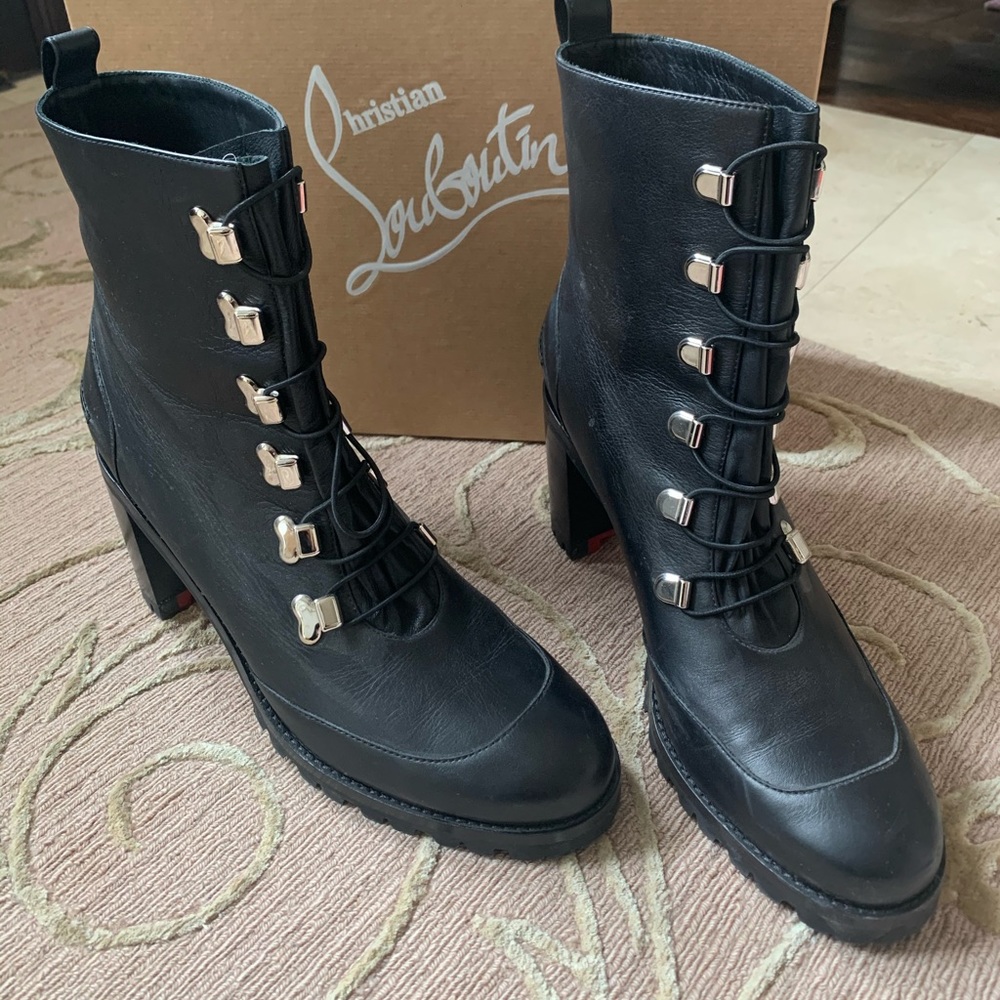 Christian Louboutin rubber soled leather boots
